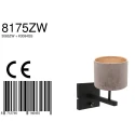Steinhauer wall luminaire STANG up, cylindrical, with shade E27 IP20, black matt dimmable