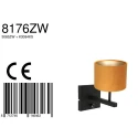 Steinhauer wall luminaire STANG up, cylindrical, with shade E27 IP20, black matt dimmable