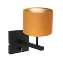 Steinhauer wall luminaire STANG up, cylindrical, with shade E27 IP20, black matt dimmable