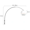 Steinhauer wall luminaire SPARKLED LIGHT half round, with shade, adjustable E27 IP20, black matt 