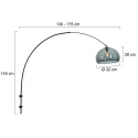 Steinhauer wall luminaire SPARKLED LIGHT half round, with shade, adjustable E27 IP20, black matt 