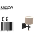 Steinhauer wall luminaire STANG with shade, with LED spot E27 IP20, black matt 