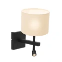 Steinhauer wall luminaire STANG with shade, with LED spot E27 IP20, black matt 