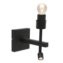 Steinhauer wall luminaire STANG with shade, with LED spot E27 IP20, black matt 