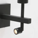 Steinhauer wall luminaire STANG with shade, with LED spot E27 IP20, black matt 
