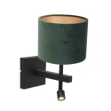 Steinhauer wall luminaire STANG with shade, with LED spot E27 IP20, black matt 