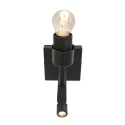 Steinhauer wall luminaire STANG with shade, with LED spot E27 IP20, black matt 