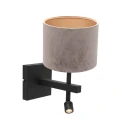 Steinhauer wall luminaire STANG with shade, with LED spot E27 IP20, black matt 