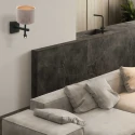 Steinhauer wall luminaire STANG with shade, with LED spot E27 IP20, black matt 