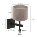 Steinhauer wall luminaire STANG with shade, with LED spot E27 IP20, black matt 