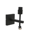 Steinhauer wall luminaire STANG with shade, with LED spot E27 IP20, black matt 
