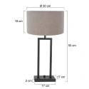 Steinhauer table lamp STANG up, 2-fold, with switch, with shade, with plug E27 IP20, black matt dimmable