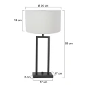 Steinhauer table lamp STANG up, 2-fold, with switch, with shade, with plug E27 IP20, black matt dimmable
