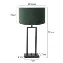 Steinhauer table lamp STANG up, 2-fold, with switch, with shade, with plug E27 IP20, black matt dimmable