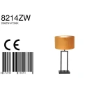 Steinhauer table lamp STANG up, 2-fold, with switch, with shade, with plug E27 IP20, black matt dimmable
