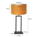 Steinhauer table lamp STANG up, 2-fold, with switch, with shade, with plug E27 IP20, black matt dimmable
