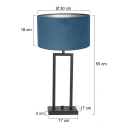 Steinhauer table lamp STANG up, 2-fold, with switch, with shade, with plug E27 IP20, black matt dimmable