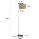 Steinhauer floor lamp STANG down, with switch, with shade, with plug E27 IP20, black matt dimmable