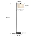 Steinhauer floor lamp STANG down, with switch, with shade, with plug E27 IP20, black matt dimmable