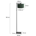 Steinhauer floor lamp STANG down, with switch, with shade, with plug E27 IP20, black matt dimmable
