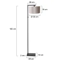 Steinhauer floor lamp STANG down, with switch, with shade, with plug E27 IP20, black matt dimmable