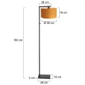 floor lamp STANG down, with switch, with shade, with plug E27 IP20, black matt dimmable