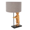 Lampe de table ANIMAUX - SURICATE haut, avec interrupteur, avec abat-jour, avec prise de courant E27 IP20, noir mat 