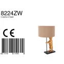 anne light & home table lamp ANIMAUX - SURICATE up, with switch, with shade, with plug E27 IP20, black matt 
