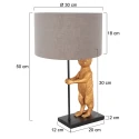 anne light & home table lamp ANIMAUX - SURICATE up, with switch, with shade, with plug E27 IP20, black matt 