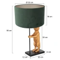 anne light & home table lamp ANIMAUX - SURICATE up, with switch, with shade, with plug E27 IP20, black matt 