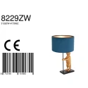anne light & home table lamp ANIMAUX - SURICATE up, with switch, with shade, with plug E27 IP20, black matt 