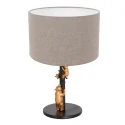 table lamp ANIMAUX - OURSES up, with switch, with shade, with plug E27 IP20, black matt 