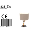 anne light & home Lampe de table ANIMAUX - OURSES haut, avec interrupteur, avec abat-jour, avec prise de courant E27 IP20, noir mat 