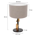 anne light & home Lampe de table ANIMAUX - OURSES haut, avec interrupteur, avec abat-jour, avec prise de courant E27 IP20, noir mat 