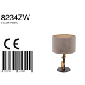 anne light & home table lamp ANIMAUX - OURSES up, with switch, with shade, with plug E27 IP20, black matt 