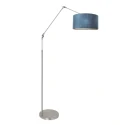 floor lamp PRESTIGE CHIC cylindrical, with switch, with shade, with jointed arm, with plug E27 IP20, steel brushed 