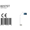 Steinhauer floor lamp PRESTIGE CHIC cylindrical, with switch, with shade, with jointed arm, with plug E27 IP20, steel brushed 