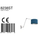 Steinhauer wall luminaire PRESTIGE CHIC cylindrical, with switch, with shade, with jointed arm, with plug E27 IP20, steel brushed dimmable