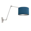 Steinhauer wall luminaire PRESTIGE CHIC cylindrical, with switch, with shade, with jointed arm, with plug E27 IP20, steel brushed dimmable