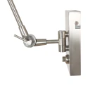 Steinhauer wall luminaire PRESTIGE CHIC cylindrical, with switch, with shade, with jointed arm, with plug E27 IP20, steel brushed dimmable