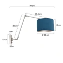 Steinhauer wall luminaire PRESTIGE CHIC cylindrical, with switch, with shade, with jointed arm, with plug E27 IP20, steel brushed dimmable