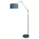 floor lamp PRESTIGE CHIC cylindrical, with switch, with shade, with jointed arm, with plug E27 IP20, black matt dimmable