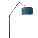Steinhauer floor lamp PRESTIGE CHIC cylindrical, with switch, with shade, with jointed arm, with plug E27 IP20, black matt dimmable