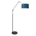 Steinhauer floor lamp PRESTIGE CHIC cylindrical, with switch, with shade, with jointed arm, with plug E27 IP20, black matt dimmable
