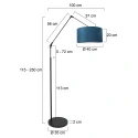Steinhauer floor lamp PRESTIGE CHIC cylindrical, with switch, with shade, with jointed arm, with plug E27 IP20, black matt dimmable