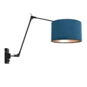 wall luminaire PRESTIGE CHIC cylindrical, with switch, with shade, with jointed arm, with plug E27 IP20, black matt dimmable