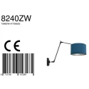 Steinhauer wall luminaire PRESTIGE CHIC cylindrical, with switch, with shade, with jointed arm, with plug E27 IP20, black matt dimmable