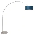 Steinhauer floor lamp SPARKLED LIGHT cylindrical, with switch, with shade, with plug, adjustable E27 IP20, steel brushed 