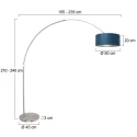 Steinhauer floor lamp SPARKLED LIGHT cylindrical, with switch, with shade, with plug, adjustable E27 IP20, steel brushed 