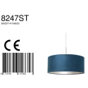 Steinhauer pendant luminaire SPARKLED LIGHT cylindrical, with shade E27 IP20, steel brushed dimmable